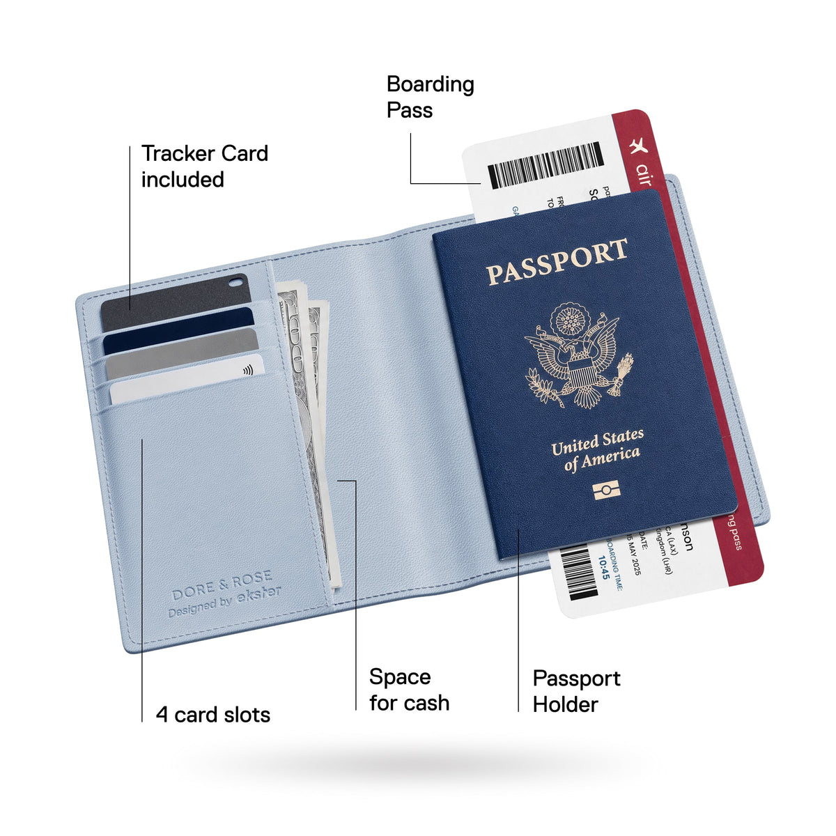 Trackable Passport Wallet <br> Ekster x Dore & Rose